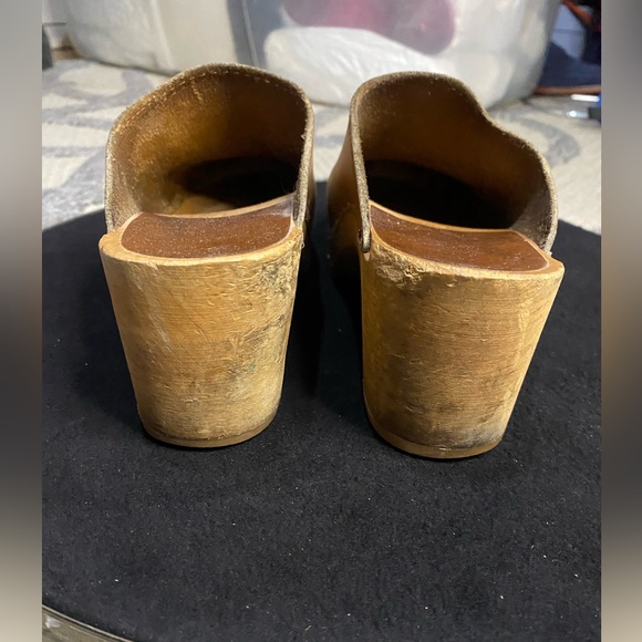 Vintage Olaf Daughter Holie wood/leather clogs - Picture 3 of 8